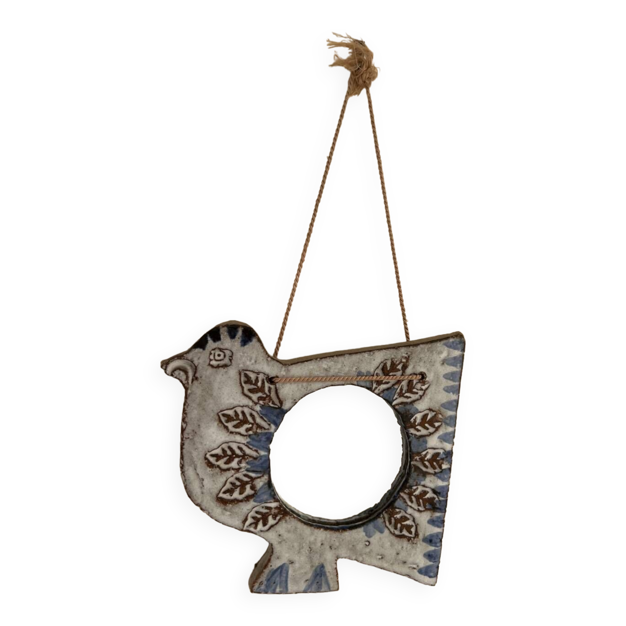 Vallauris earthenware bird mirror