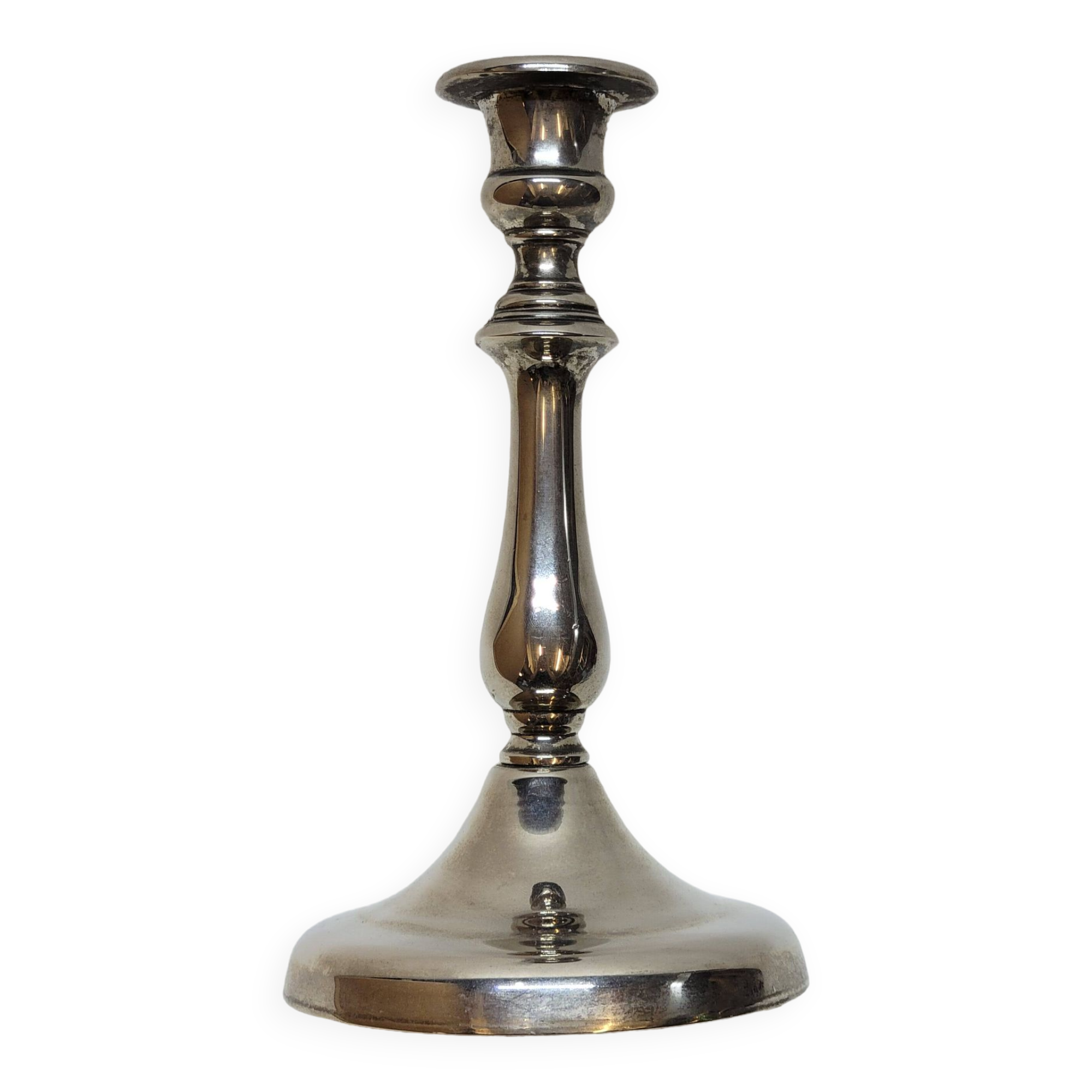 Old candle holder in silver metal