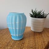 Vase en opaline bleu et blanc