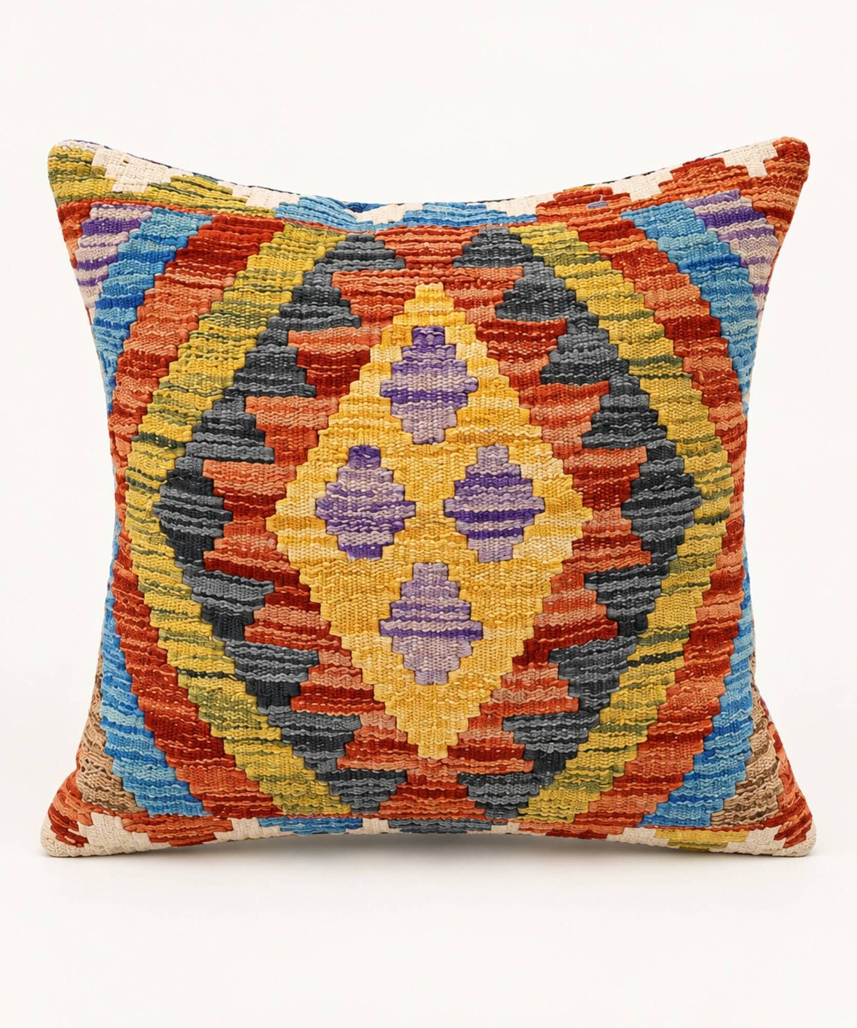 Traditional Wool Cushion Cover, Vintage Afghan Kilim Pillow Home Decor