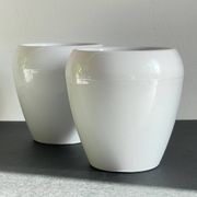 Paire BOUGEOIRS Blanc CERAMIQUE