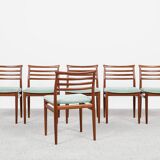 Midcentury Danish set of 6 dining chairs in teak by Erling Torvits for Sorø Stolefabrik 1960s
