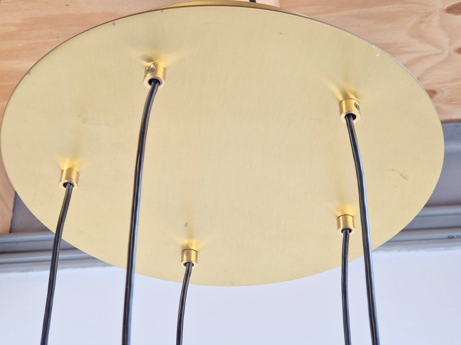 Glass and Brass Cascade Pendant Lamp by Schmidt Leuchten, 1970s
