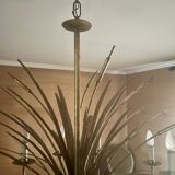 Magnificent vintage chandelier in gold-tone metal, 12 bulbs