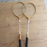Pair of old badminton rackets