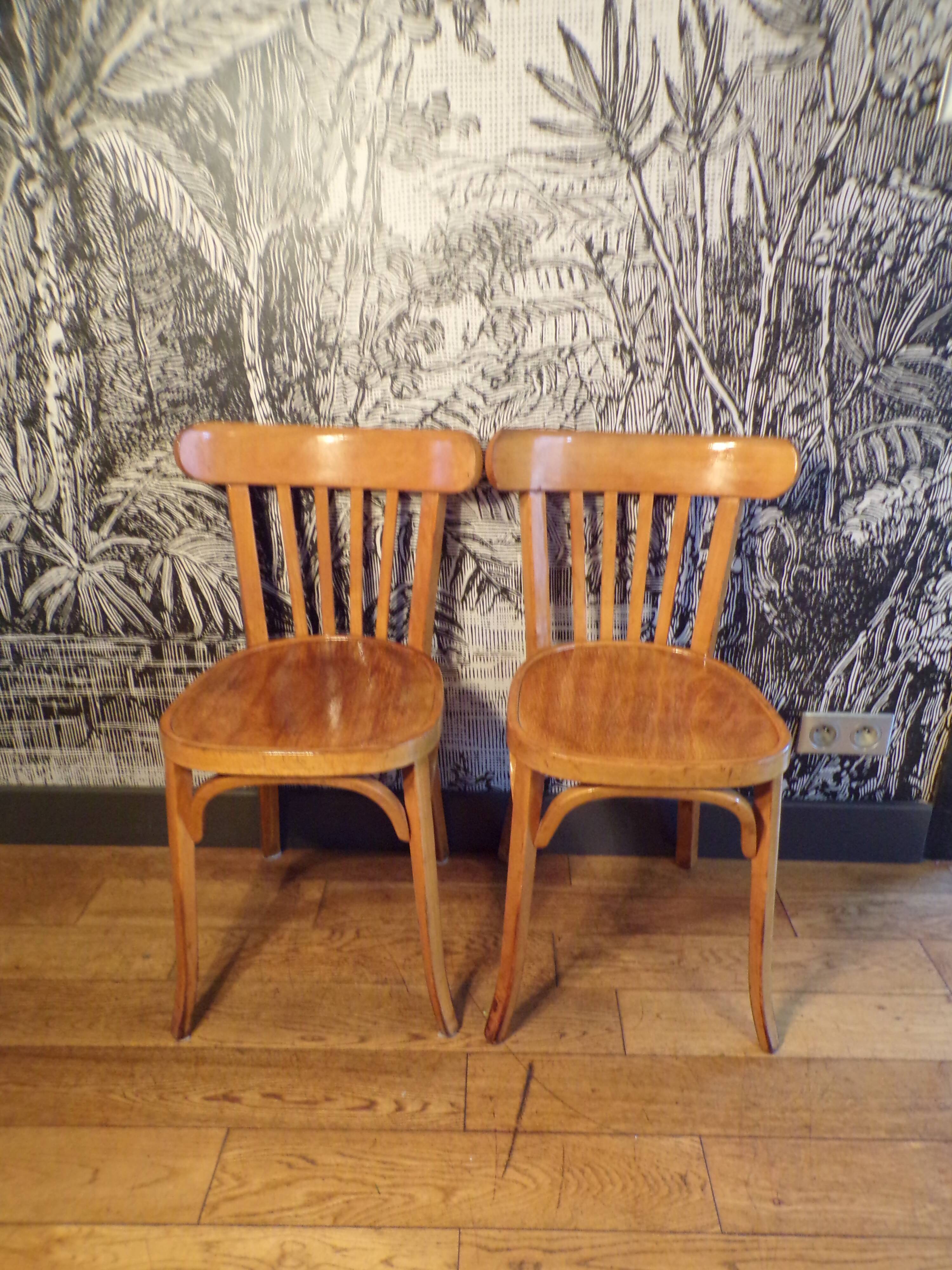 Paire de chaises de bistrot Baumann vintage