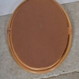 Oval rattan mirror