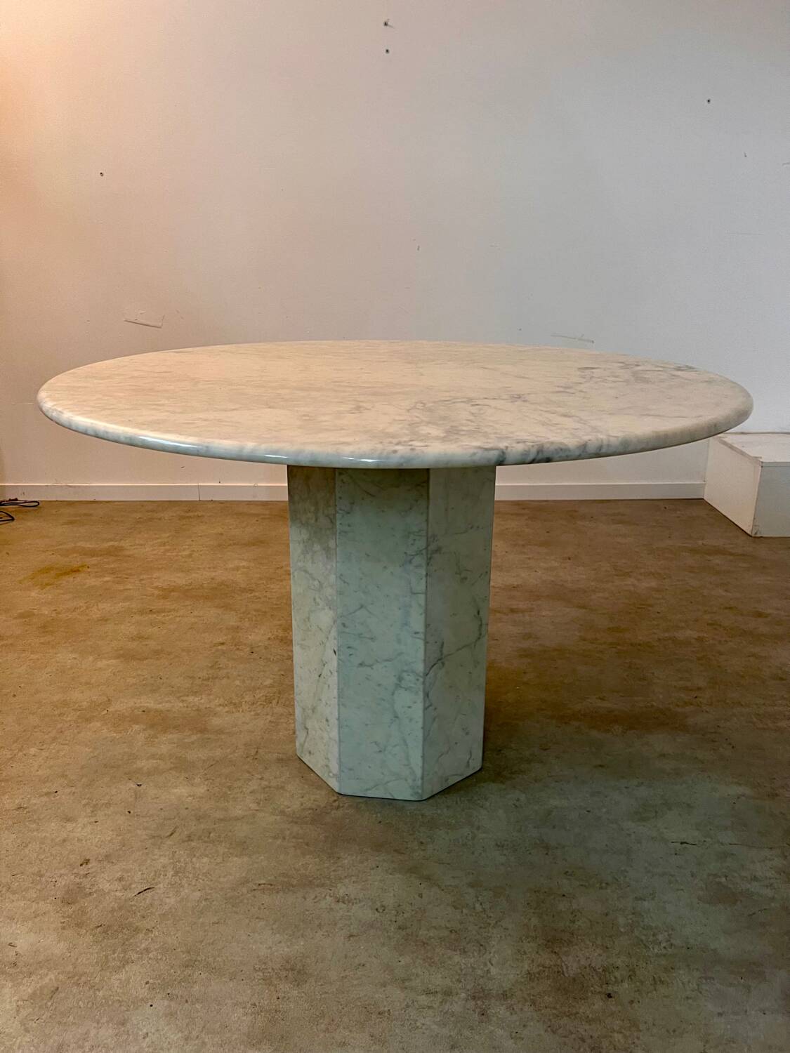 Old vintage Italian design marble table from the 70s