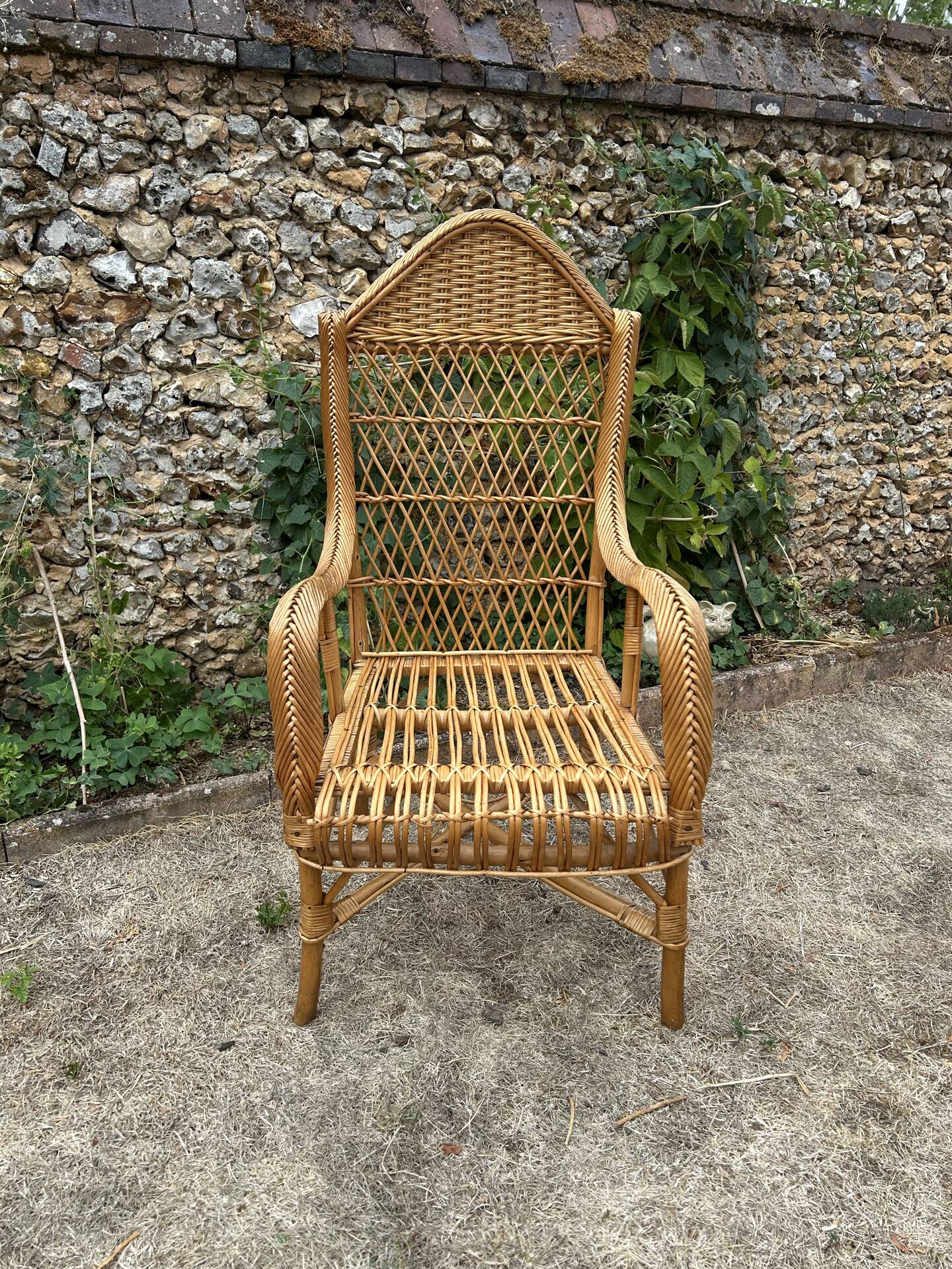 Antique rattan armchair