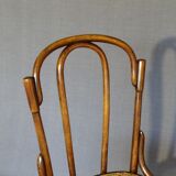 Fake pair of Kohn and Turpe tanned bistro chairs, circa 1900,