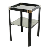 Table d'appoint vintage en métal, laiton et verre