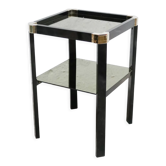 Vintage side table in metal, brass and glass