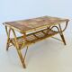 Rattan coffee table and ceramic tiles, France 60s