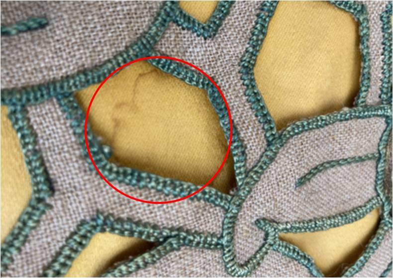 Large round Art Deco embroidered cushion