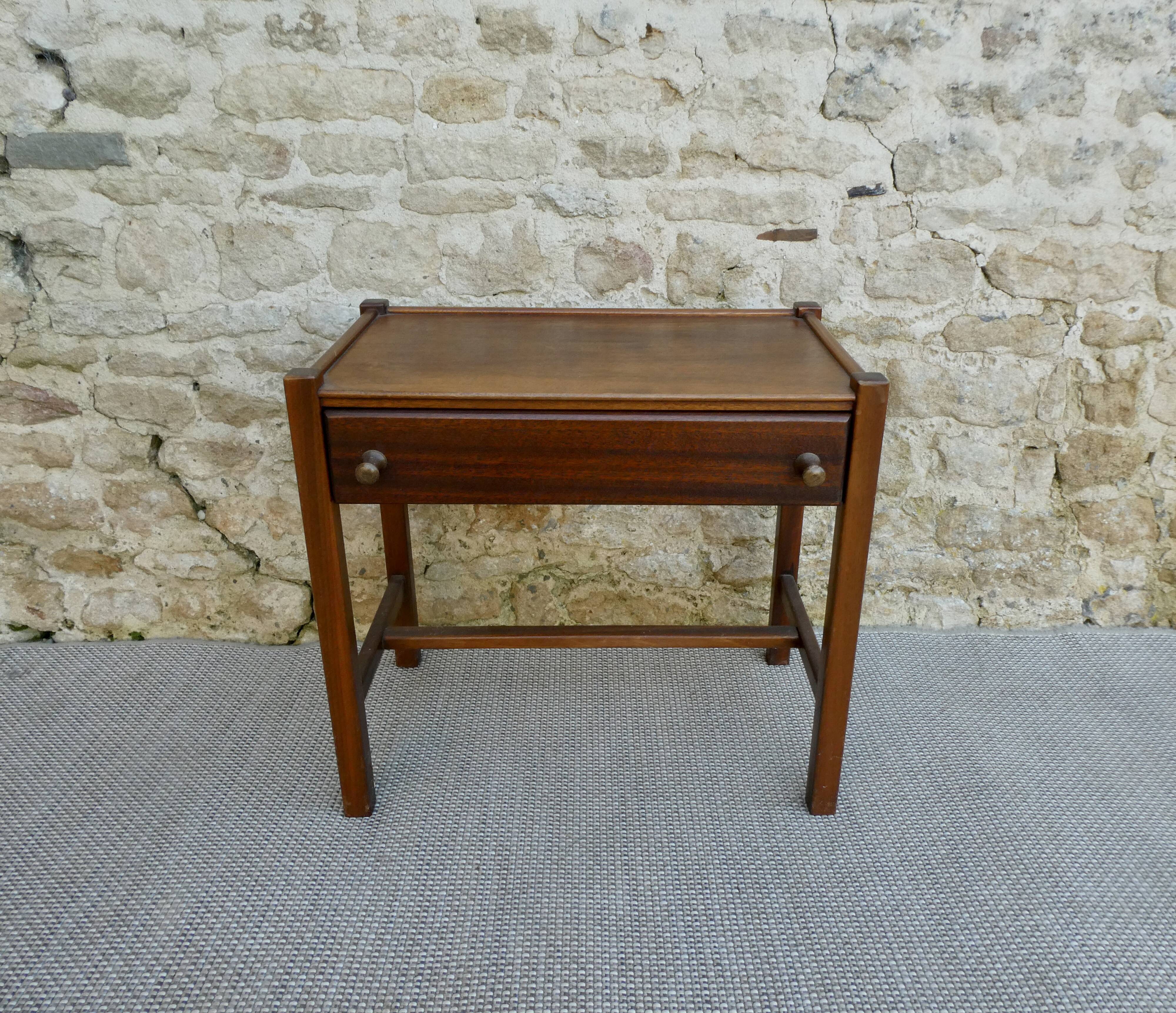 Dark wood bedside table from the 60s, Scandinavian style