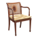 Antique beech armchair stained walnut and fabric, Italy, 19th century