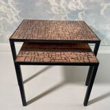 Nested copper tables by Herbert Hirche for Rosenthal, Germany, 1970s.