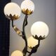Lampe vintage vergulde smeedijzeren vloerlamp, 1950