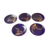 Batch of 5 ashtrays/cups in oven blue