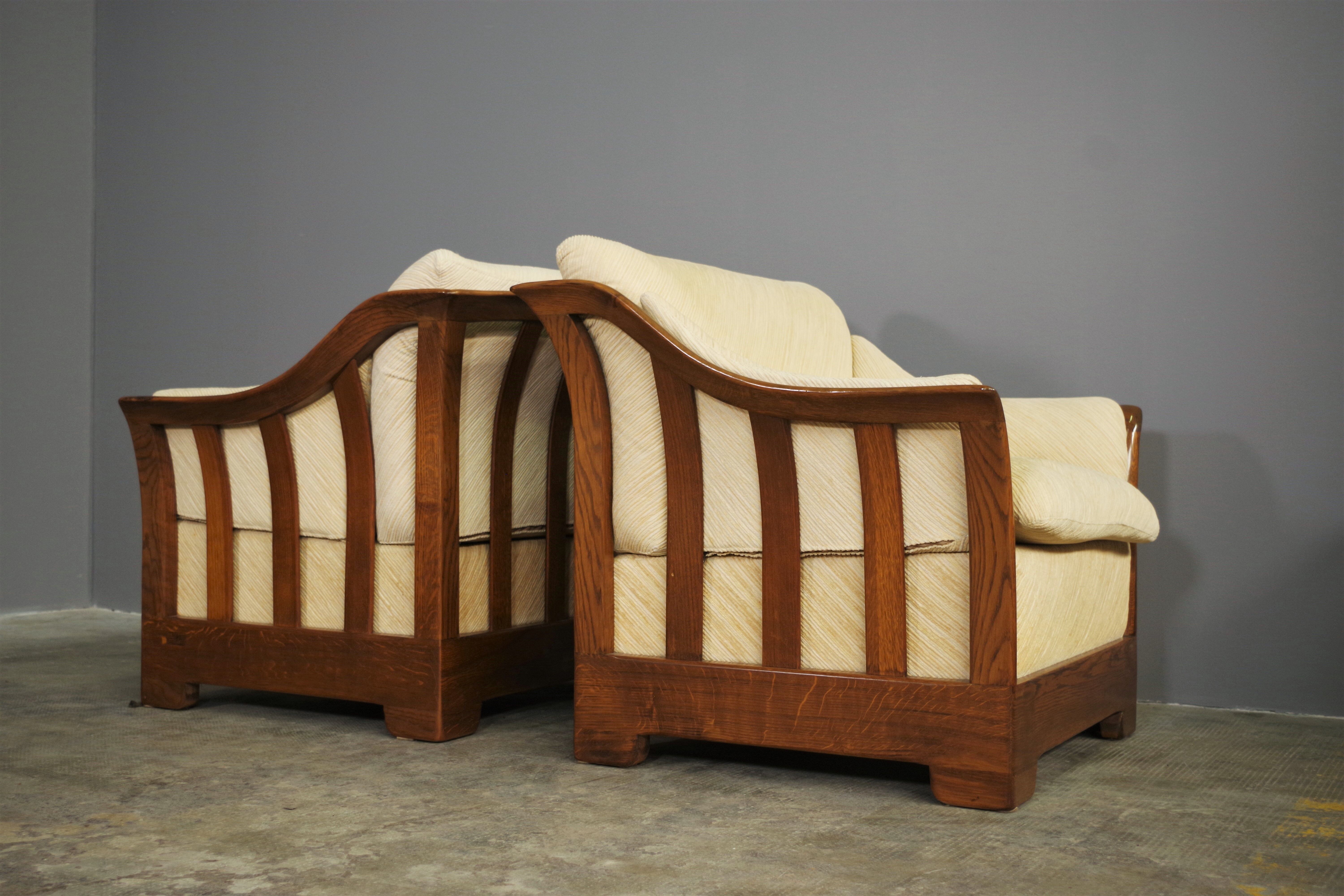 Wooden sofa and armchairs by Mobil Girgi, 70s. Set of 3