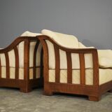 Wooden sofa and armchairs by Mobil Girgi, 70s. Set of 3