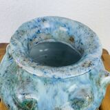 Vintage blue free-form ceramic vase