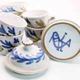 5 cups, 1 milk jug, 1 sugar bowl by Michel Barbier Vallauris