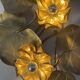 Large lily pad ceiling light in gilded brass Hollywood Regency — 7 lights — 1970