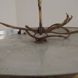 French Mid-Century Bronze and Crystal Bag Light – Flush Mount 5202