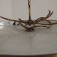 French Mid-Century Bronze and Crystal Bag Light – Flush Mount 5202