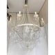 Contemporary ivory florentine iron and crystals chandelier