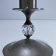 Three vintage metal chrome glass candlesticks