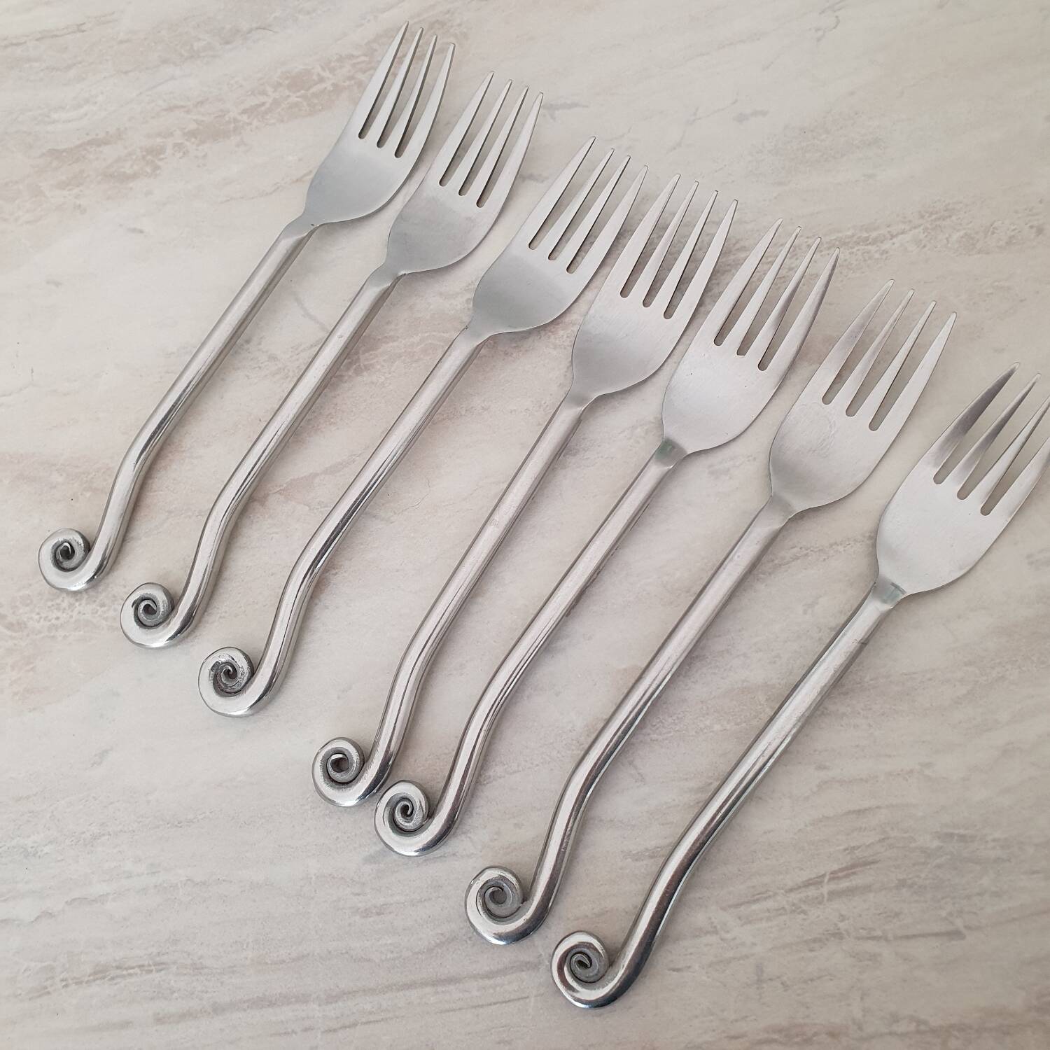 Twisted metal forks / spiral cutlery / twist