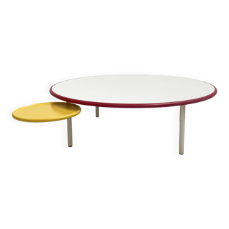 Laminate coffee table with yellow annex, 1980