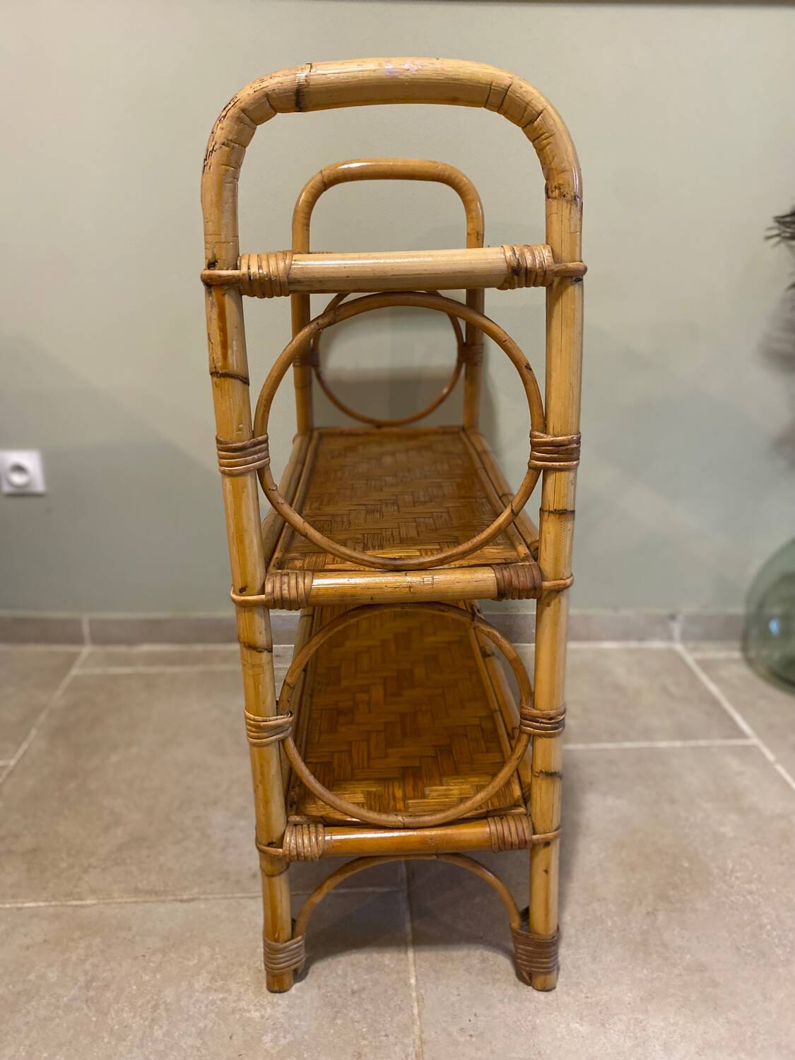 Vintage rattan shelf