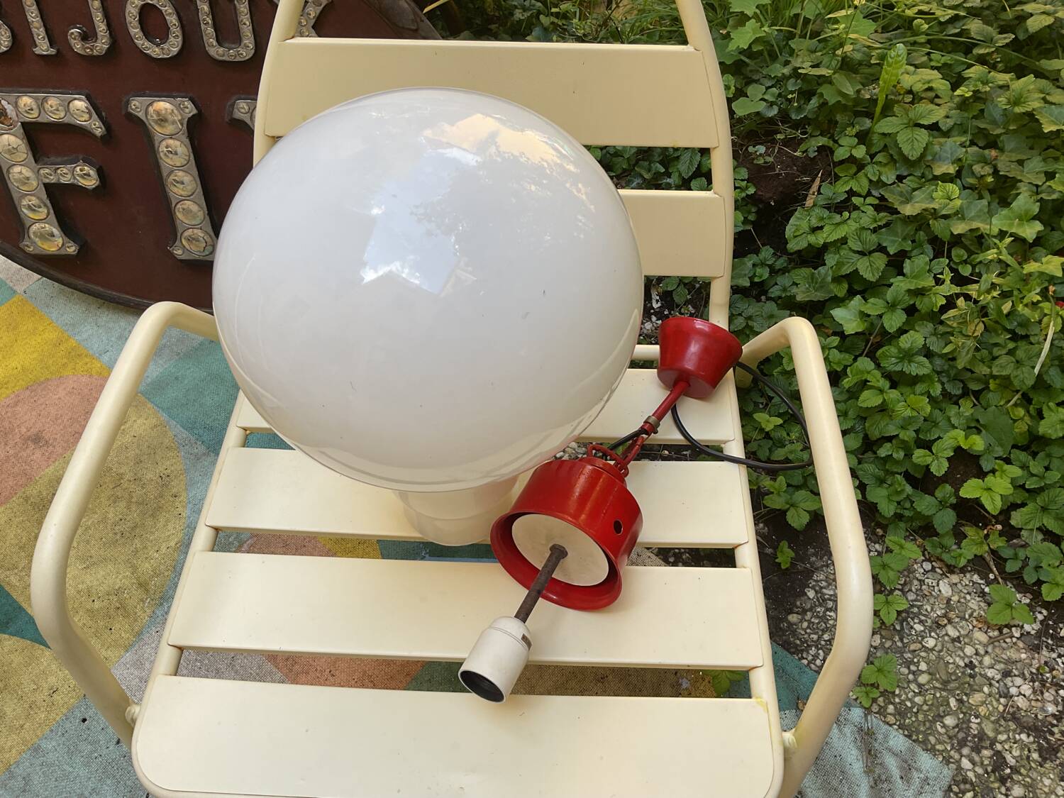 large bulb chandelier from the 70s