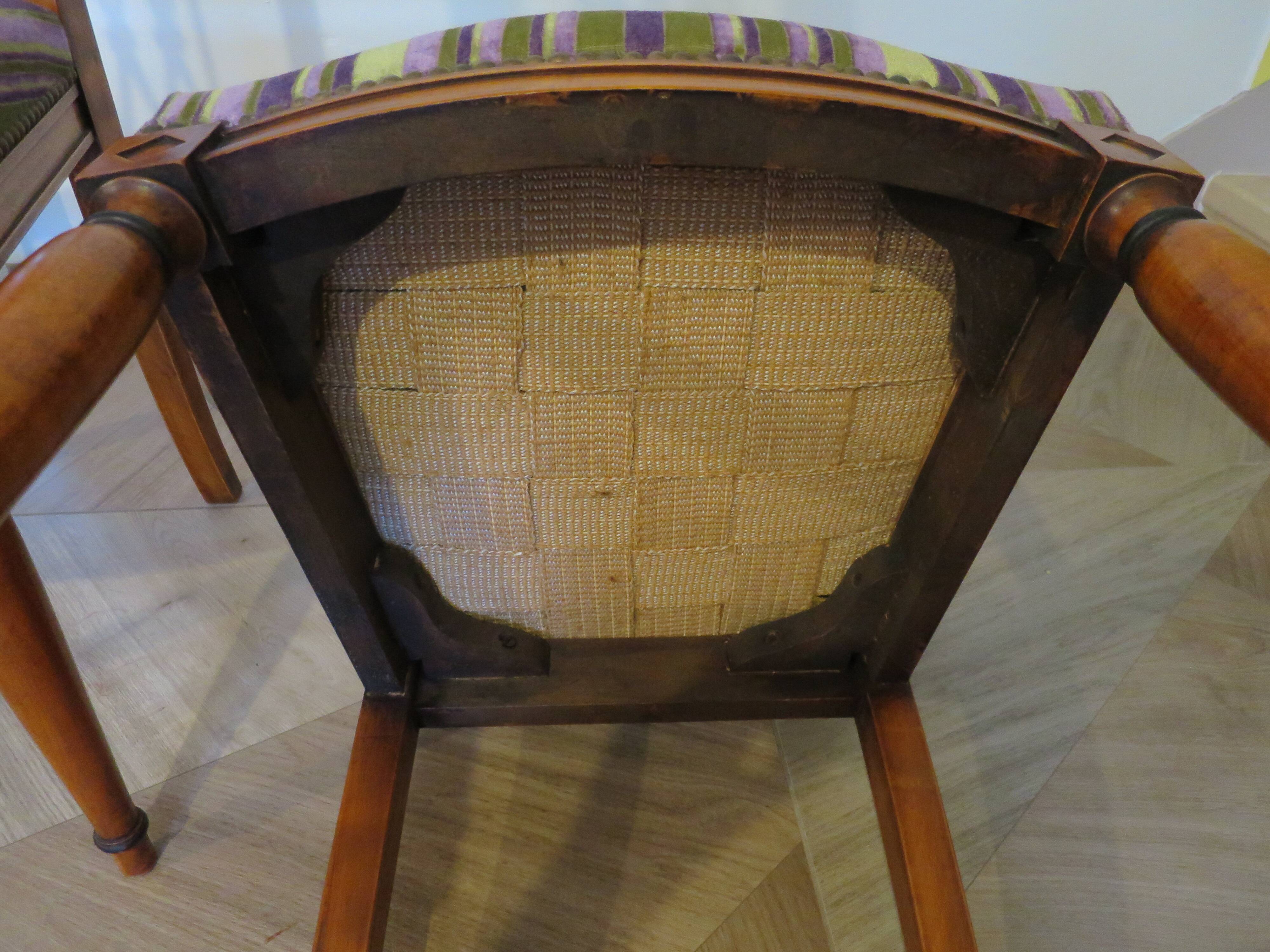Set of 2 Purple and Green Tapestry Chairs - Cherry