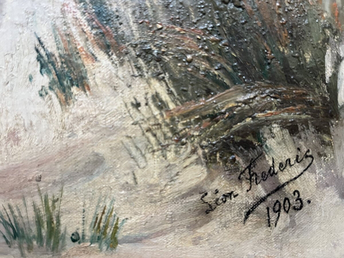 Léon Frédéric (1856-1940) Dune Landscape, oil on canvas signed