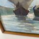 Oil on canvas under glass “Venetian lagoon fisherman”
