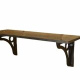 Cast iron and blue stone wall console, France, 1950s