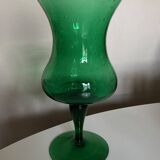 XXL Medici vase in bubbled glass from Empoli, Italian work 1960