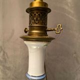 Old Paris porcelain lamp on nineteenth century bronze frame