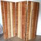 Three-panel screen in natural fibre