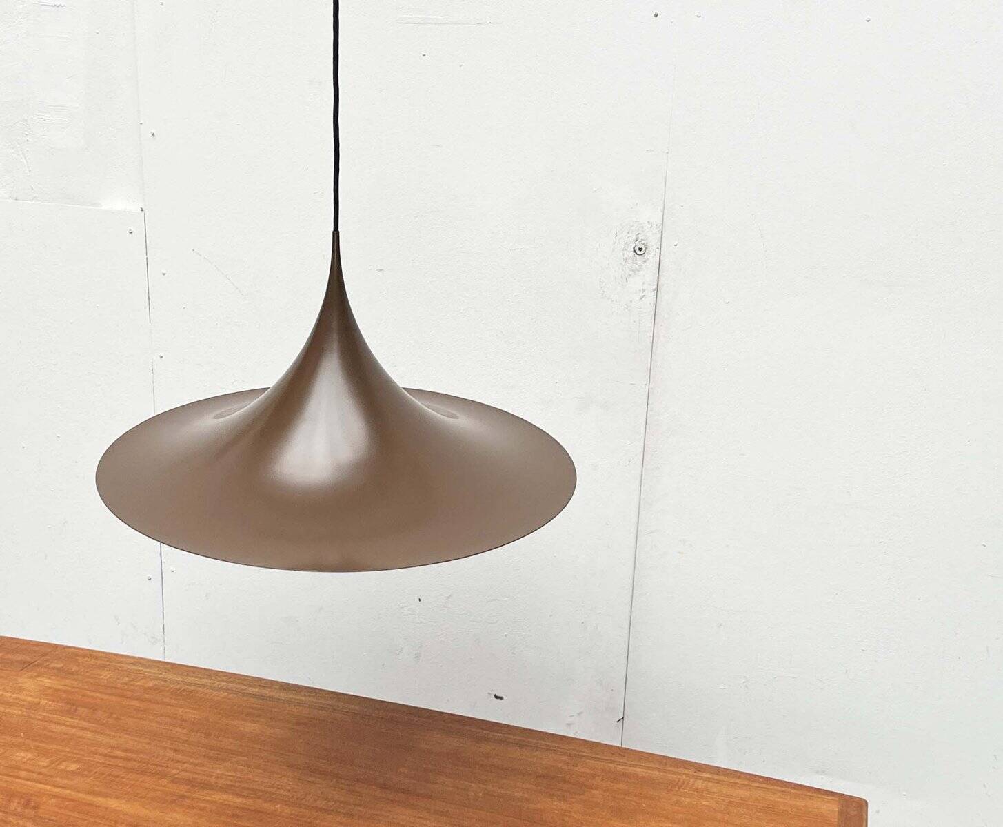 Mid-Century Modern Space Age Danish Brown Semi Pendant Lamp by Claus Bonderup and Torsten Thorup for Fog & Mørup, 1960s