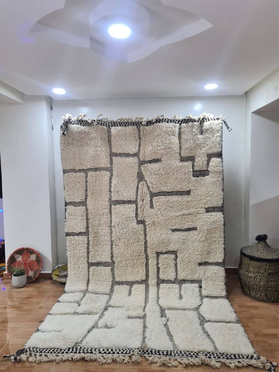 Handmade wool Berber rug 250x150 cm