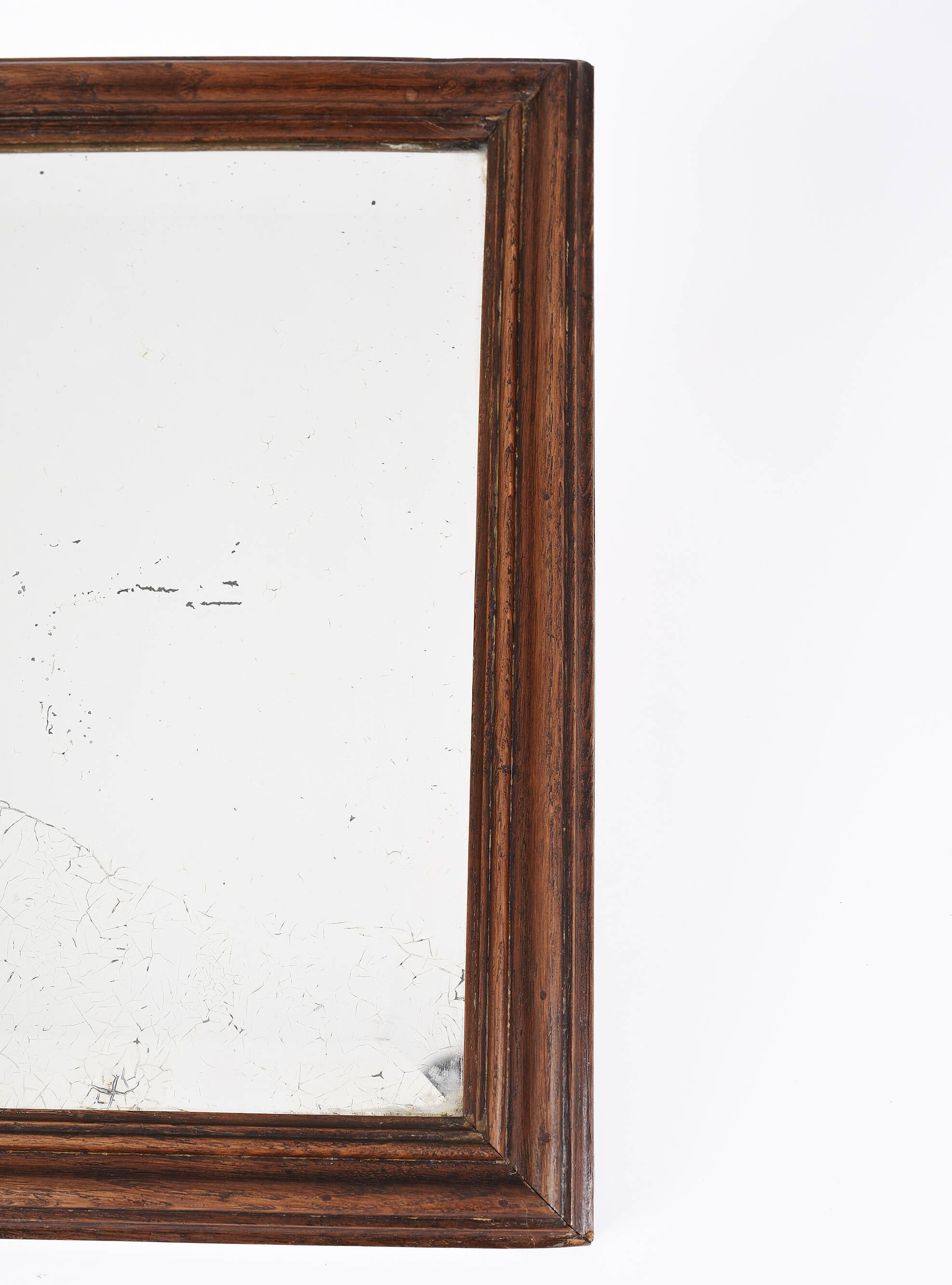 Old rectangular mirror, wooden frame