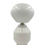Lampe de table en verre blanc Space Age, Faver Italie années 1970
