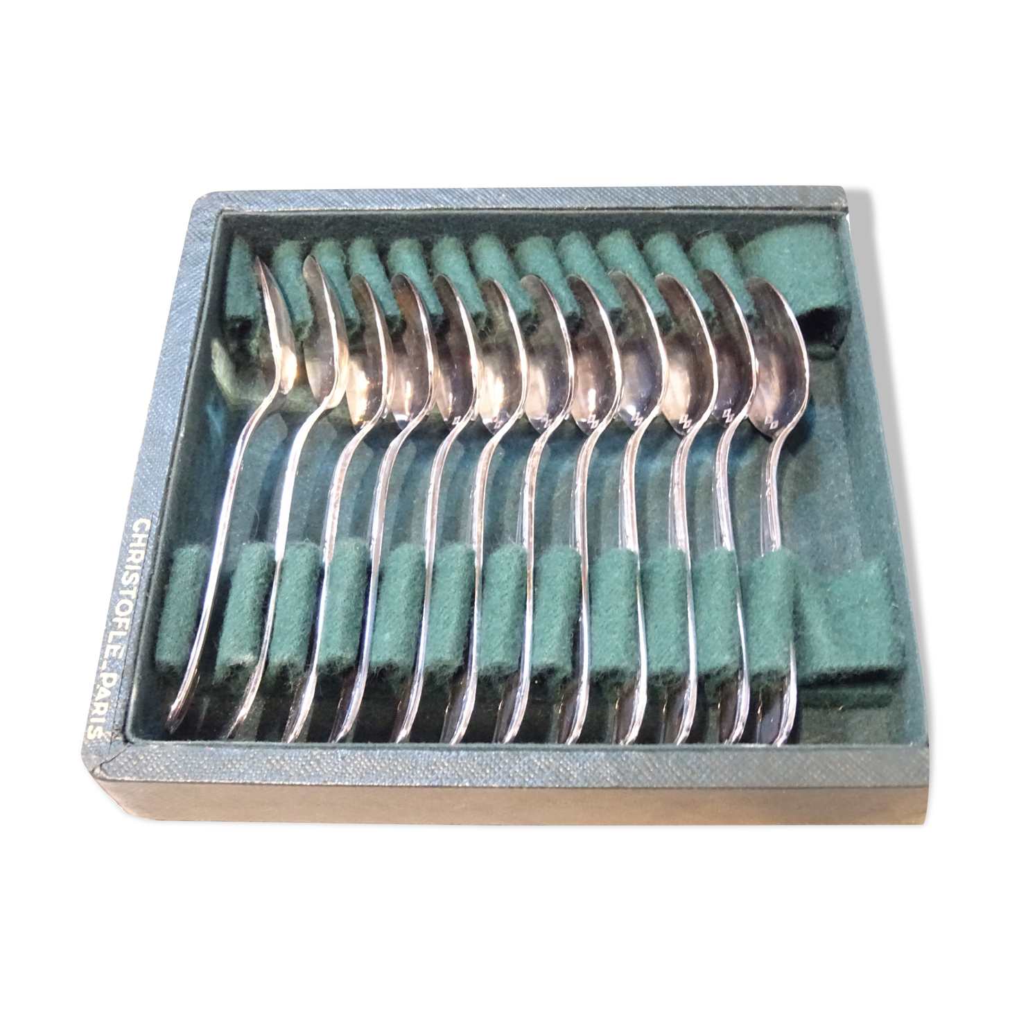 12 Chritofle mocha spoons