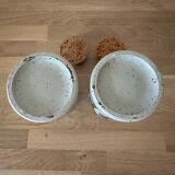 Set of two Japanese grand feu stoneware pots
