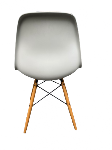 6 white DSW chairs by Vitra